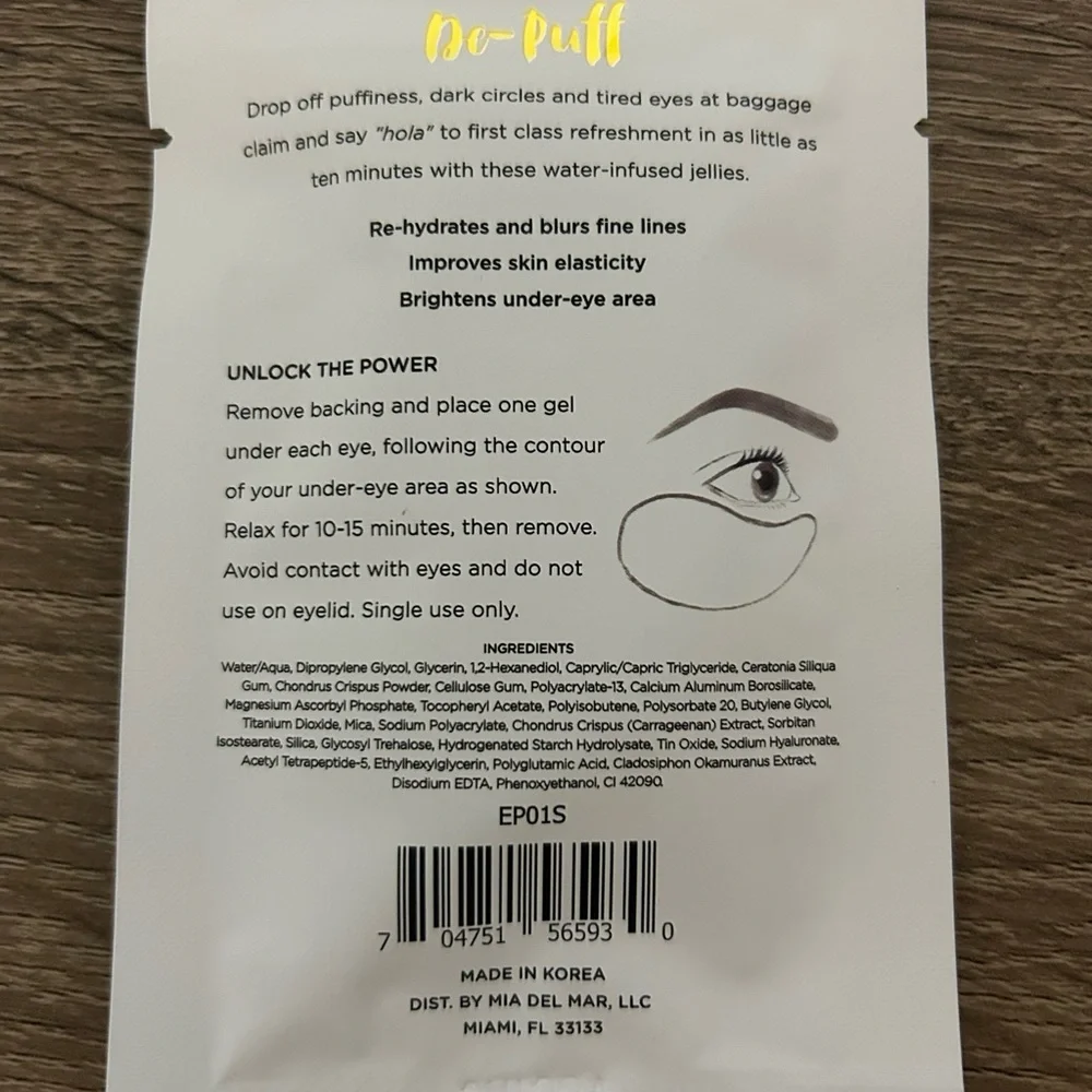 5 Mia Del Mar Jellycioso‎ Hyaluronic + Seaweed Eye Masks
